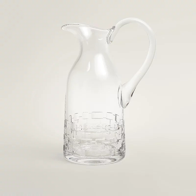 Glass jug with handle