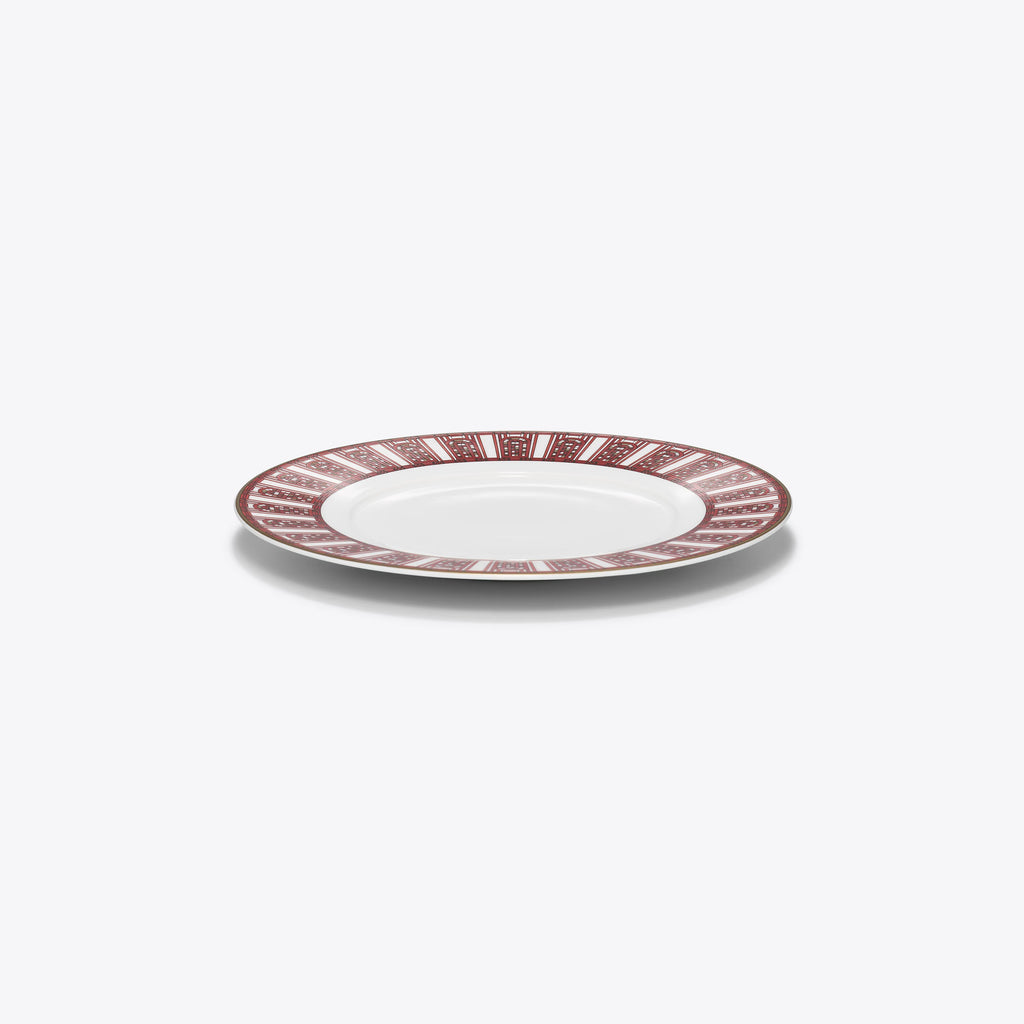 Red and gold geometric plate