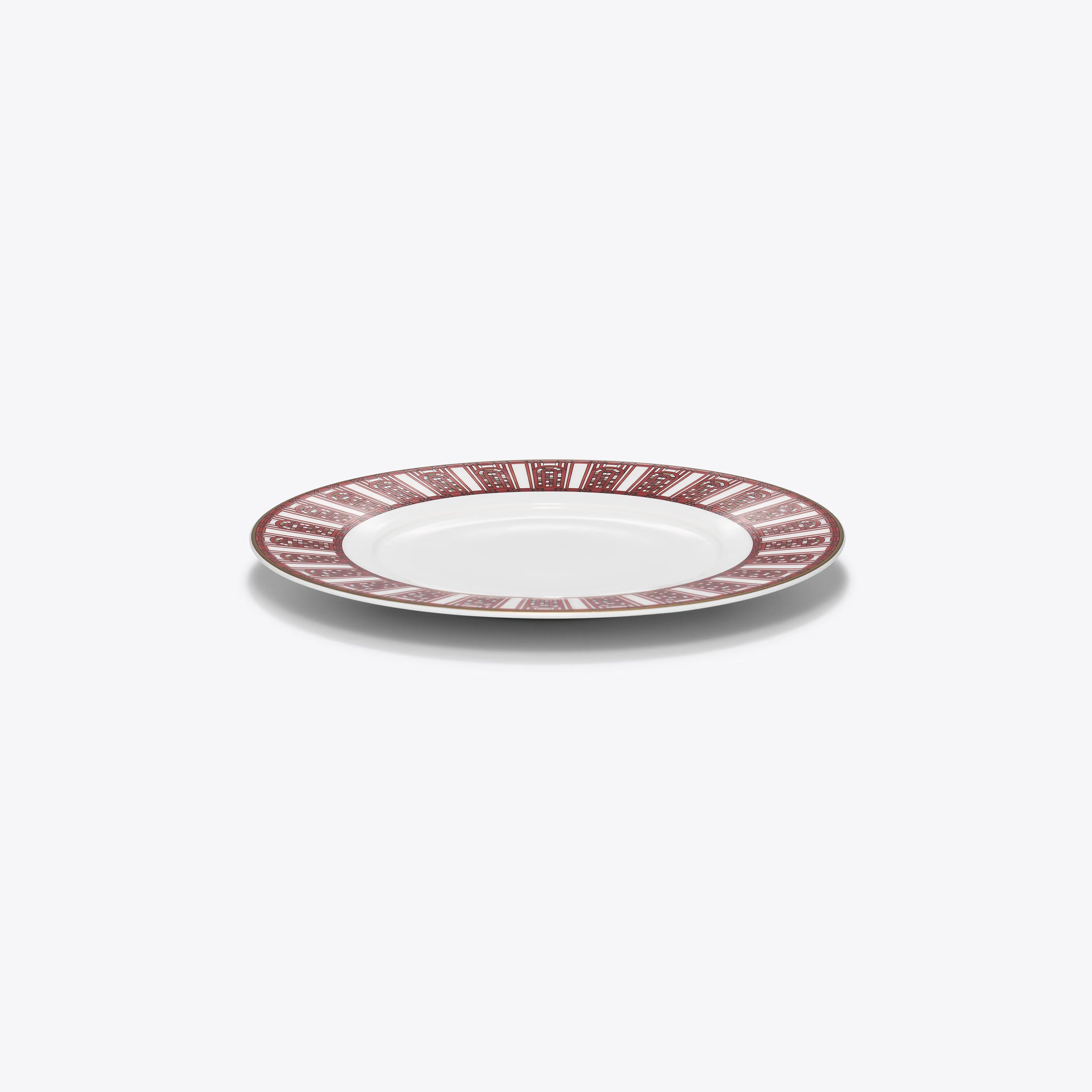 Red and gold geometric plate