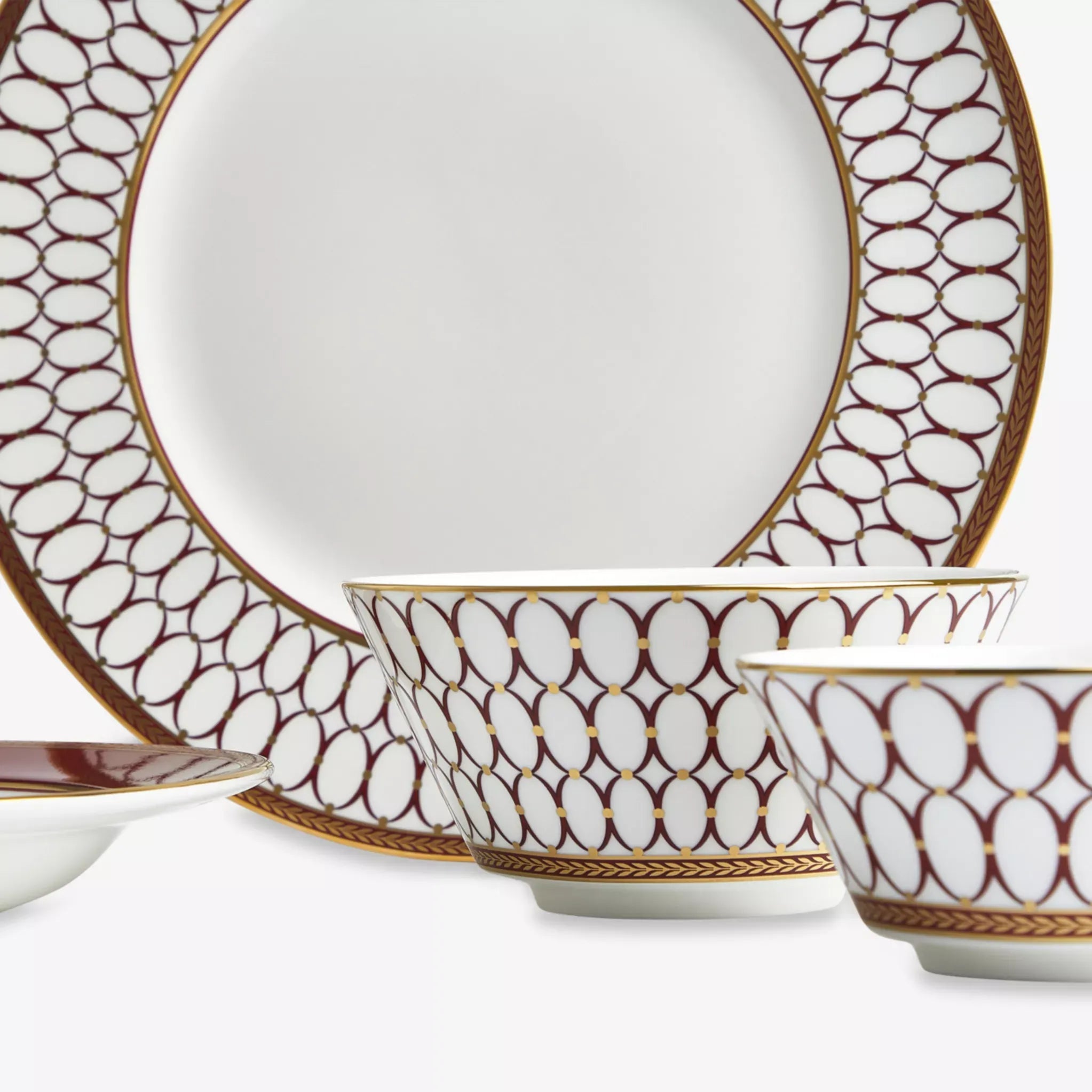 Red gold geometric set