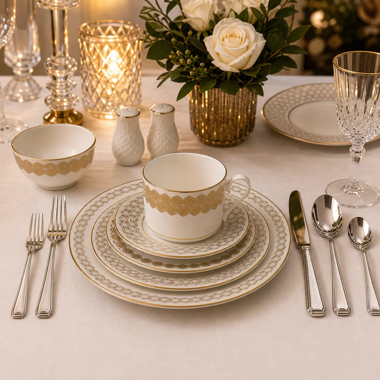 Simple five-piece tableware set