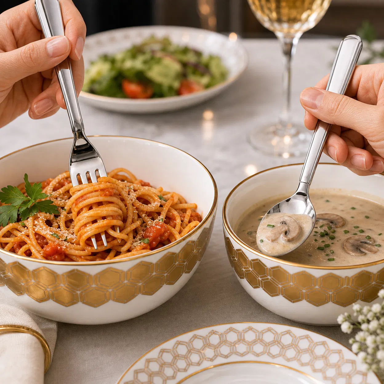 Simple five-piece tableware set