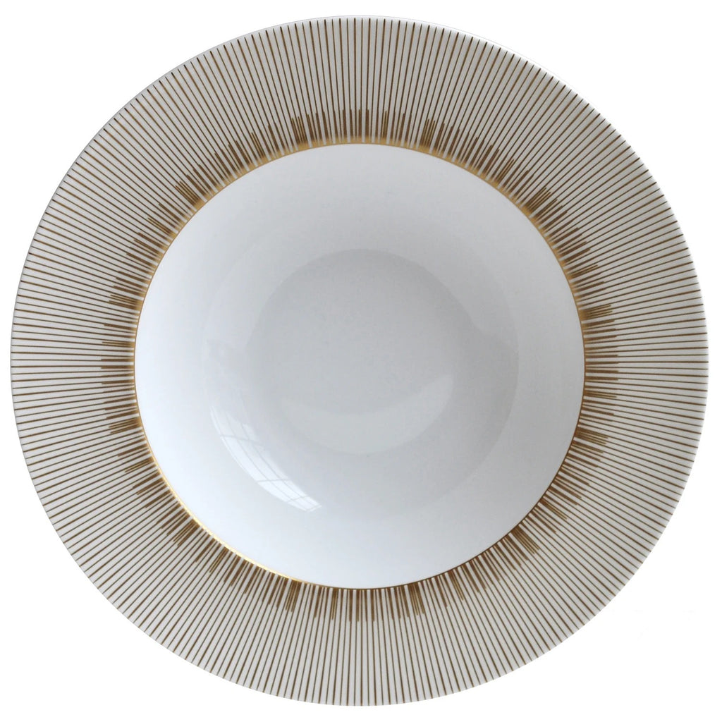 Striped bone china deep dish