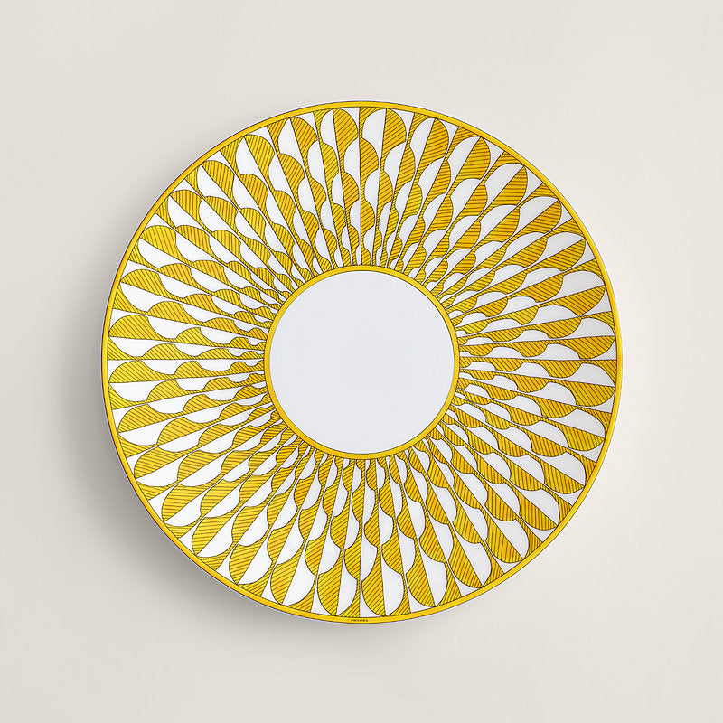 Sun-patterned ceramic dinner plate