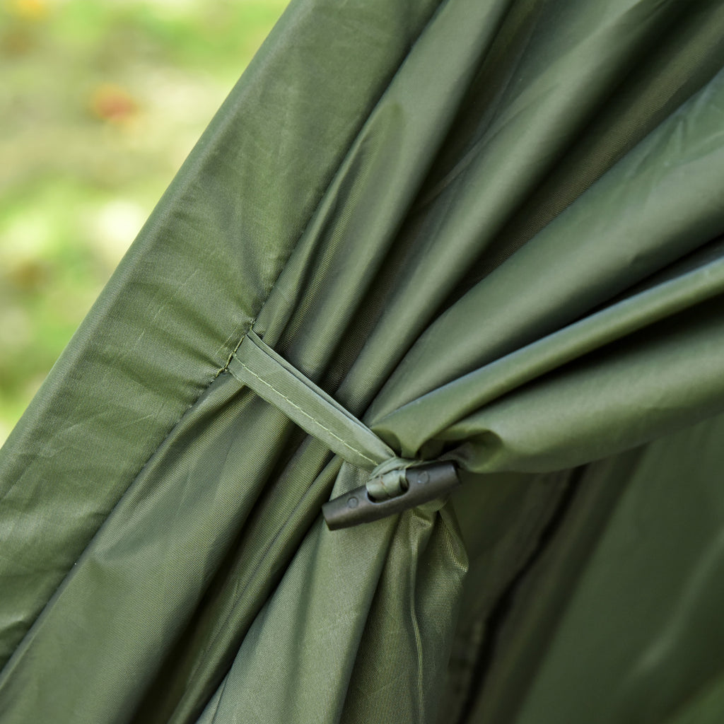 Campingzelt-Set für 2 Personen mit Feldbett und Luftmatratze Grün